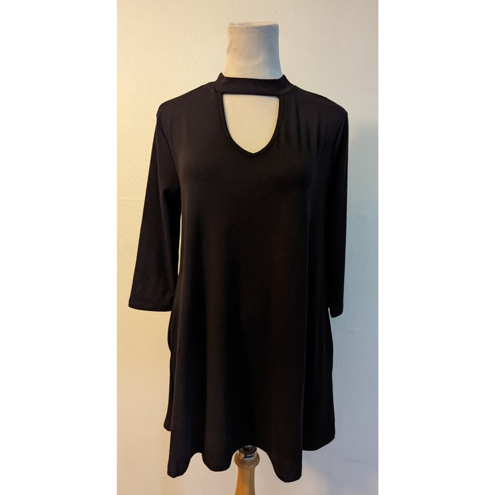 New Panhandle sz S knit Tunic Top or T-shirt black western wear women 2674